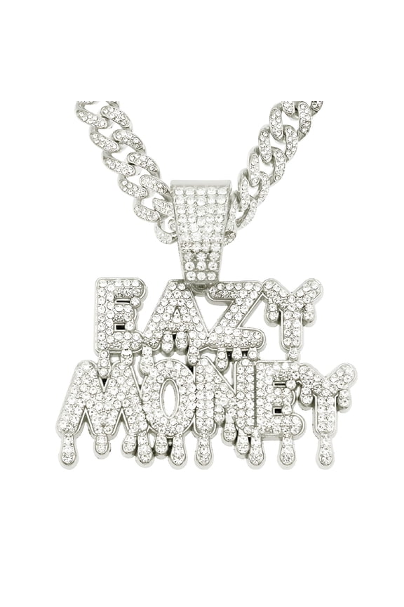 2026 New Hip Hop Letter Pendant Necklace Men Women Money Chain Iced Out Bling Cuban Necklaces Hiphop Jewelry Fashion Gift