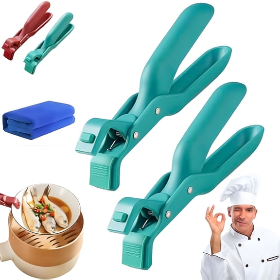 DESIGNICE 2026 New Hot Plate Grippers,Hot Plate Gripper Lifters Tongs,Multi-Function Anti-Scald Bowl Clip,Silicone Non-Slip Hot Dish Plate Holder,Microwave Oven Cooking,Kitchen Utensil for Bowls,Pans