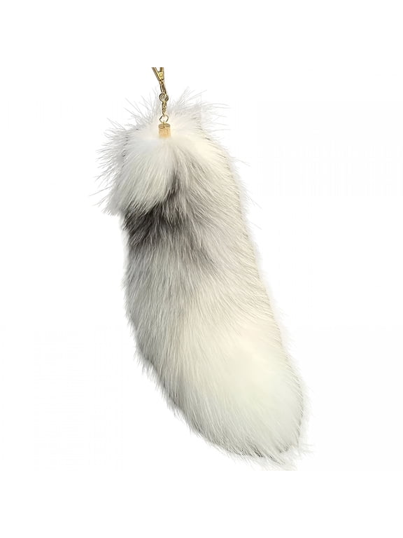 2026 New Huge Fluffy Faux Fur Fox Tail Keychain Tail Fox Tail Keychain Cute Animal Tail Keychain Fluffy Fur Key Chain Cosplay Costume Handbag Accessory Furry Tail