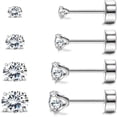 thumbnail image 1 of DESIGNICE 2026 New Hypoallergenic Flat Back Earrings for Women,4 Pairs Implant Grade Titanium Stud Earrings with Flat Backs for Cartilage,Screw Back Pure Titanium Earrings Set for Sensitive Ears, 1 of 11