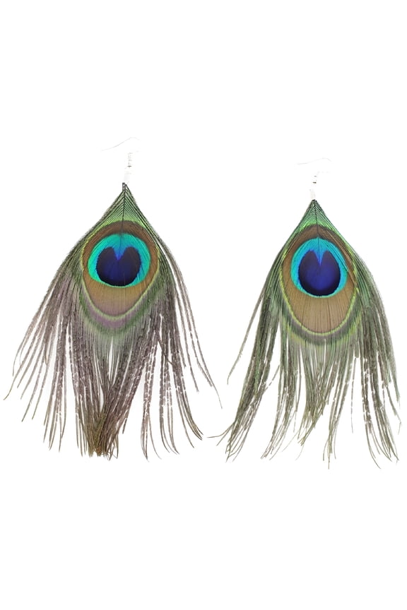 2026 New Hypoallergenic Silver Plated Peacock Feather Earrings for Woman Backless Earrings for Women for Parties, Weddings, Formal Events, Evening Wear, Holiday Celebrations.