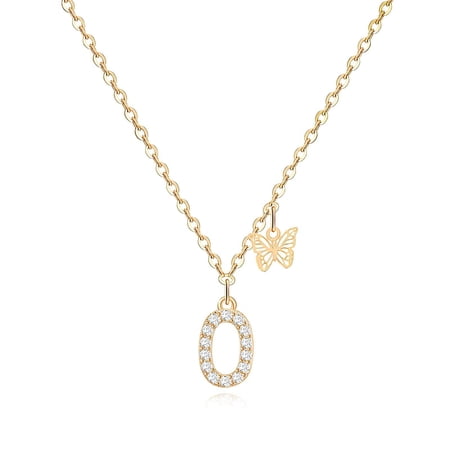 DESIGNICE 2026 New Initial Necklaces for Women,Butterfly Necklace Design Gold Necklace for Women,Elegance and Light Luxury Letter Necklace for Women,Gold,Styleo