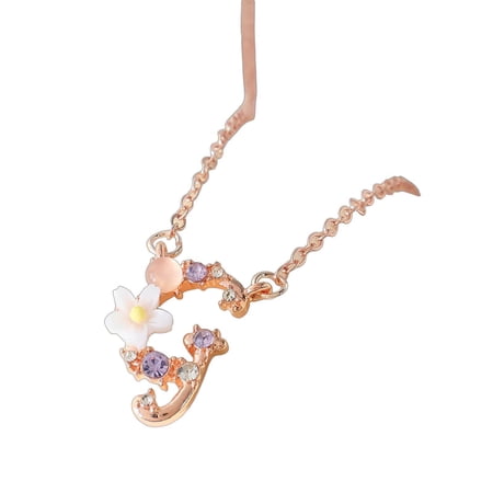 DESIGNICE 2026 New Initial Necklaces for Women,Colored Zircon Decoration Gold Necklace for Women,Sparkling Letter Necklace for Women,Multicolor,Styleg
