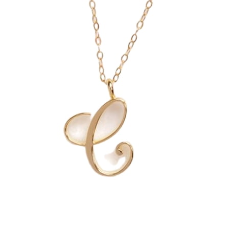 DESIGNICE 2026 New Initial Necklaces for Women Elegant Silver Initial Necklace Chic Dainty Necklace Simple Custom Initial Necklace for A Timeless Look for Daily Wear Gift C