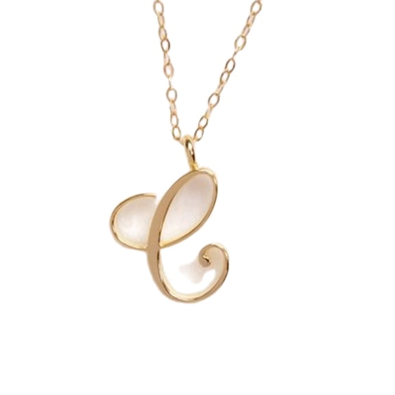 DESIGNICE 2026 New Initial Necklaces for Women Elegant Silver Initial Necklace Chic Dainty Necklace Simple Custom Initial Necklace for A Timeless Look for Daily Wear Gift C