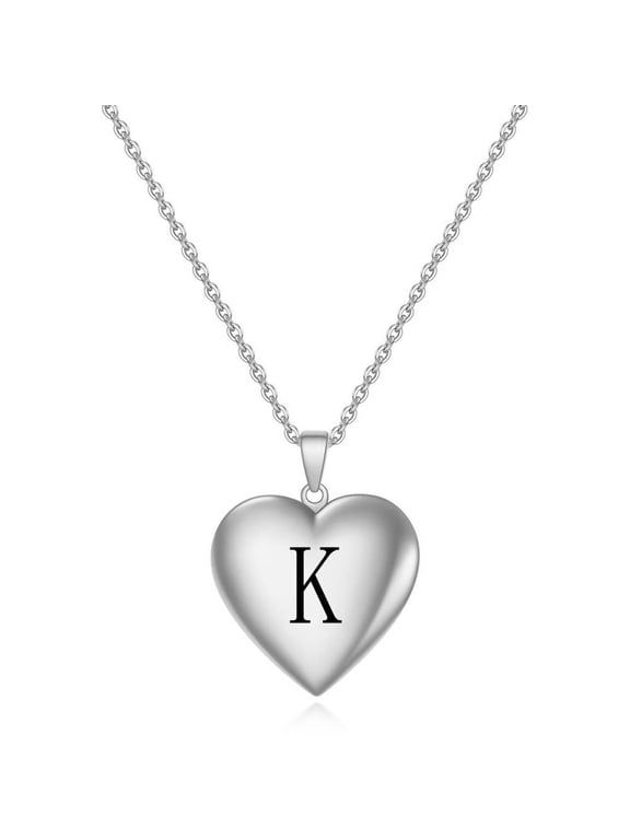 2026 New Initial Necklaces for Women,Personalized Engraving Silver Initial Necklace for Women,Long Lasting Shine Titanium Steel Dainty Necklace,Customizable Initial Necklace,K