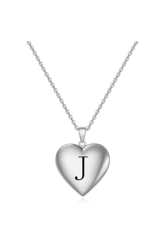 2026 New Initial Necklaces for Women,Personalized Engraving Silver Initial Necklace for Women,Long Lasting Shine Titanium Steel Dainty Necklace,Customizable Initial Necklace,J