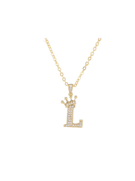2026 New Initial Necklaces for Women,Personalized Gold Initial Necklace for Women,Elegant Dainty Necklace with Zirconia,Versatile Initial Necklace for Any Occasion,L