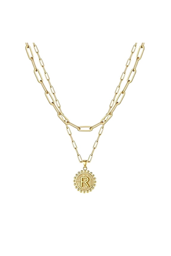 2026 New Initial Necklaces for Women Simple and Elegant Gold Necklace for Women Double Layer Stacking Design Letter Necklace for Women for Daily Party Gift Celebration Gold Styler