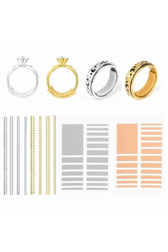 2026 New Invisible Ring Sizer Adjuster Set, 46Pcs Spiral Ring Guards Resizer for Loose Rings, Comfortable Fit for Men and Women for Wedding, Engagement, Party, Casual Wear