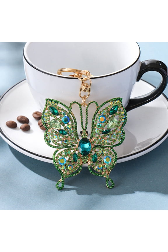 2026 New Key Chain Unique Butterfly Design Key Holder Colorful Gem Cute Keychains for Women for Travel Commuting Shopping