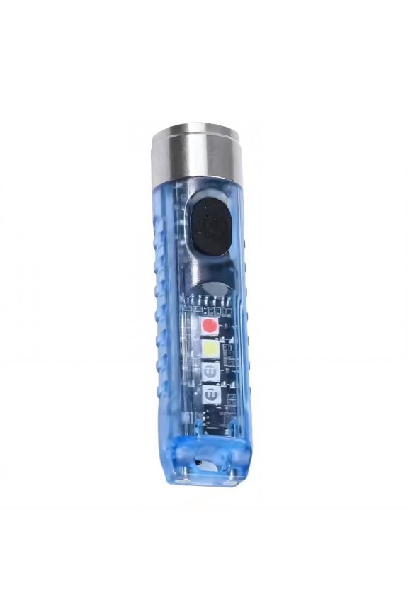 2026 New Keychain Flashlight Flashlight Design Keychain Charms Type C Interface Mini Flashlight for Travel Camping Emergency Blue