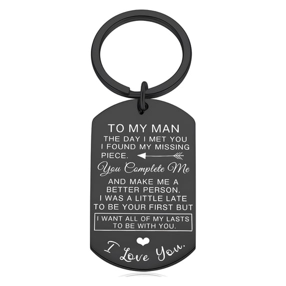 DESIGNICE 2026 New Keychain - Valentine'S Day Gift for My Man, Keychain for His Anniversary, Husband Gift, Wife Birthday Gift, Boyfriend Keyring