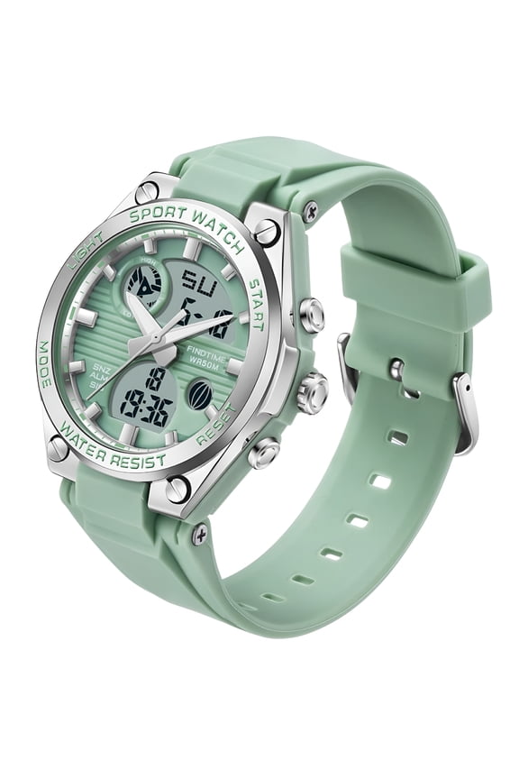 2026 New Ladies Sport Digital Watches Wrist Watch for Women with Waterproof Dual Time Date Luminous Back Light Week Alarm Stopwatch Count Down White Black Blue Green
