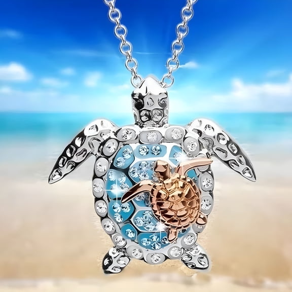 DESIGNICE 2026 New Ladies Two Tone Turtle Animal Necklace, Jewelry Gift for Mother'S Day