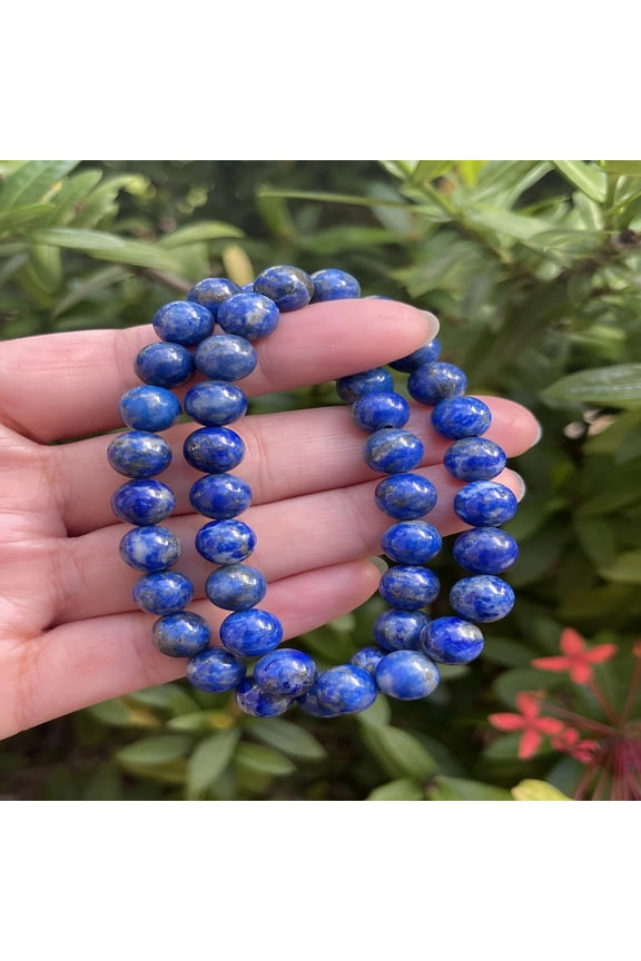 2026 New Lapis Lazuli Crystal Bead Bracelet 8Mm, Genuine Lapis Lazuli Stretch Gemstone Bracelet, Healing Crystal Bracelet Bead Bracelet, Gift for Men and Women