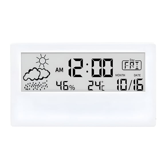 DESIGNICE 2026 New Large Digital Wall Clock Temperature Humidity Week Display Auto Dimmable Table Clock Electronic Led Alarm Clock Wall Digital Clock for Bedroom,Office,Kitchen,Living Room,Study