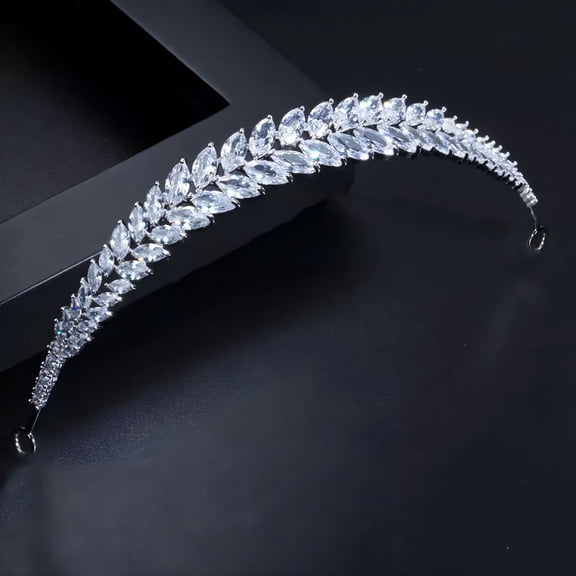DESIGNICE 2026 New Leaf Tiara Crown Women Crystal Queen Crowns Cubic Zirconia Princess Bridal Tiara for Wedding, Party, Pageant, Cosplay, Prom Queen Crowns for Women
