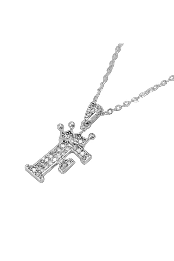 2026 New Letter Pendant Necklace Crown Letter Design Personalized Gifts for Women Platinum Plated Letter Initial Necklace Style 7