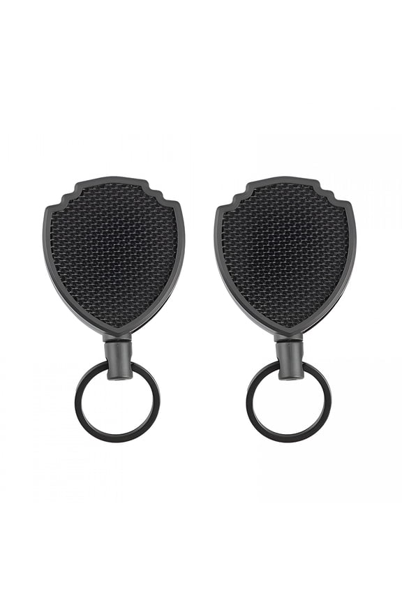 2026 New Locking Retractable Keychain, 100Cm/39.37 Inch Stainless Steel Cord, Retractable Keychain with Belt Clip for Work, Keys, Tools, 2Pcs Black