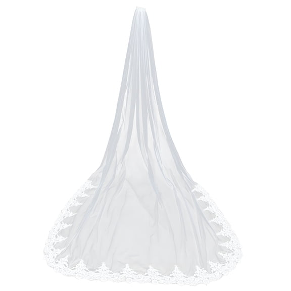 DESIGNICE 2026 New Long Bridal Veil Bridal Cathedral Veil Single Layer Comb Wedding Accessory - White (118.11X62.99X0.04Inches)