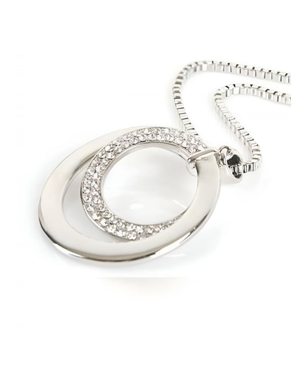 2026 New Long Chain Women Fashion Rhinestone Silver Plated Pendant Necklace Gift Necklaces for Women Silver One Size, Casual Wear, Evening Wear, Parties, Special Occasions, Gifts for Women.