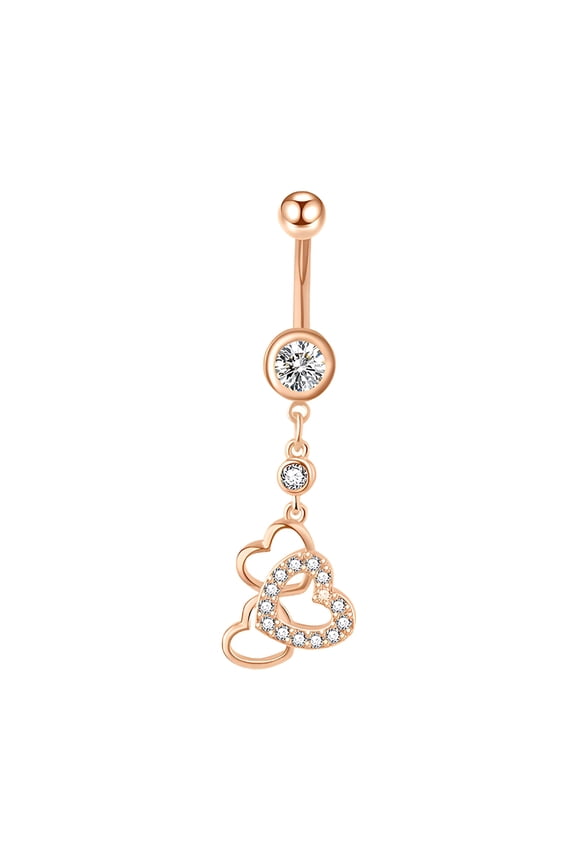 2026 New Love Belly Button Rings Steel Gold Belly Button Rings Navel Barbell Stud Body Piercing for Fashion, Daily Wear, Beach, Festivals, Parties, Casual Outfits
