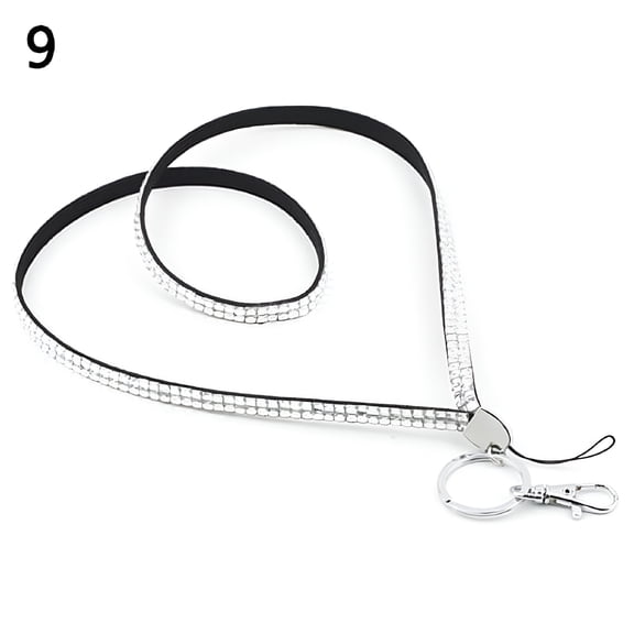 DESIGNICE 2026 New Luxury Rhinestone Bling Shiny Custom Lanyard Id Badge Cellphone Key Holder Ring Neck Lanyard for Office, School, Work, Travel, Events