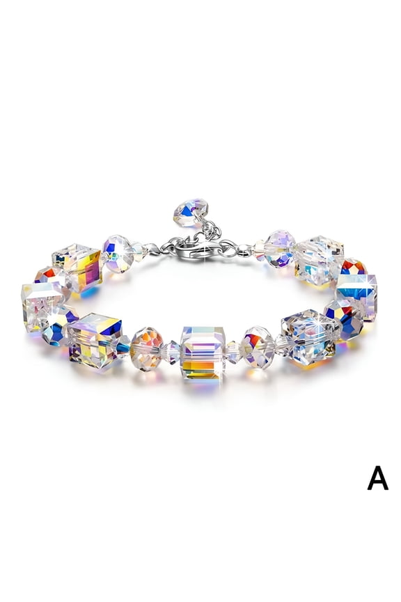 2026 New Luxury Women Bracelets Crystal Stretch Bracelet White Gold Adjustable Beaded Bangle Fashion Accessory for Formal Events, Evening Wear, Weddings, Parties, Daily Outfits, Gifts