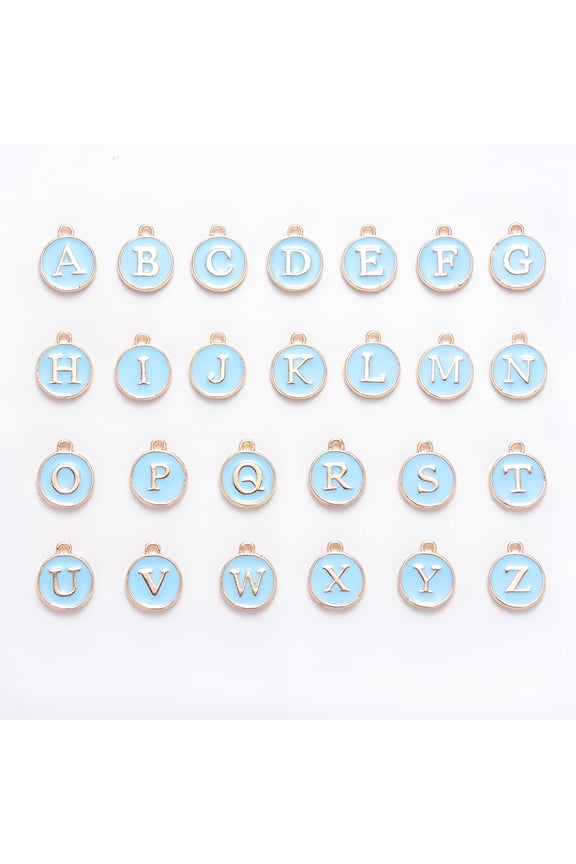 2026 New Metal Letter Charms for Jewelry Making,Alphabet Initial Charms for Bracelets,4 Sets Alphabet Pendants for Diy Necklaces Bracelets Earrings Alloy Alphabet A-Z Enamel Letter Charms