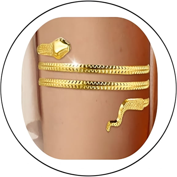 DESIGNICE 2026 New Minimalist Arm Cuff Gold Arm Cuff Upper Arm Dainty Layered Arm Bangle Armband Armlet Jewelry for Women Men for Casual,Party,Evening,Work