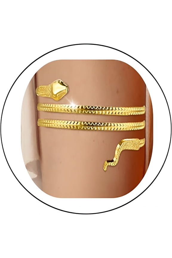 2026 New Minimalist Arm Cuff Gold Arm Cuff Upper Arm Dainty Layered Arm Bangle Armband Armlet Jewelry for Women Men for Casual,Party,Evening,Work