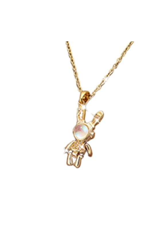 2026 New Moonstone Necklace,Mystical Glow in the Dark Cat Lover Gifts for Women,Radiant Moonstone Pendant,Minimalist Pendant Necklace for Women,Gold Rabbit