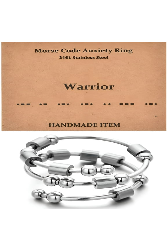 2026 New Morse Code Rings for Women,Stainless Steel Spinner Ring Fidget Rings for Anxiety,Inspirational Gifts Jewelry for Women,Birthday Graduation Gifts for Her,Best Friends