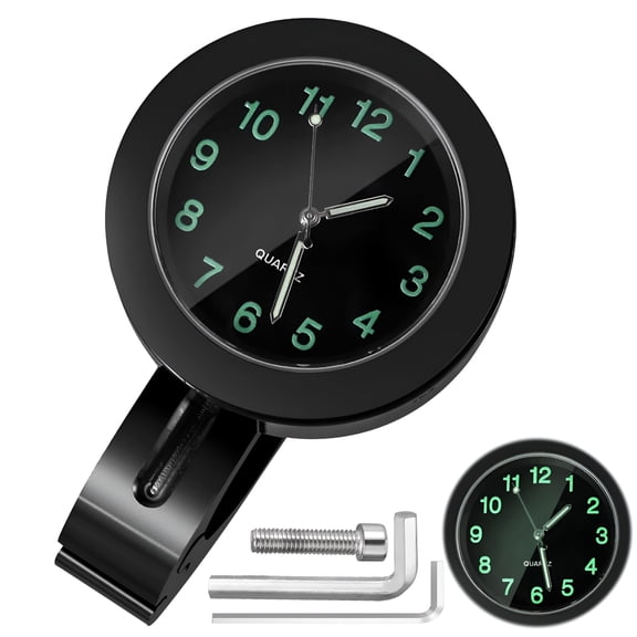 DESIGNICE 2026 New Motorcycle Handlebar Clock Waterproof Motorbike Handlebar Watch Heavy-Duty Aluminum Alloy Handlebar Clock Luminous Dial Motorcycle Clock for Motorcycle with 7/8 in to 1In Handlebar