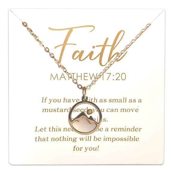 DESIGNICE 2026 New Mustard Seed Necklace for Women Christian Gifts Move Mountains Shell Necklaces Mothers Valentines Day Gifts Faith Jewelry for Church,Prayer,Daily Wear,Special Occasions
