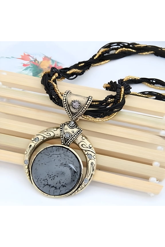 2026 New Necklaces for Women Gold Leather Necklace Long Boho Layered Necklace Silver Hippie Choker Necklace Bohemian Jewelry for Women for Party, Casual, Festival, Work, Travel