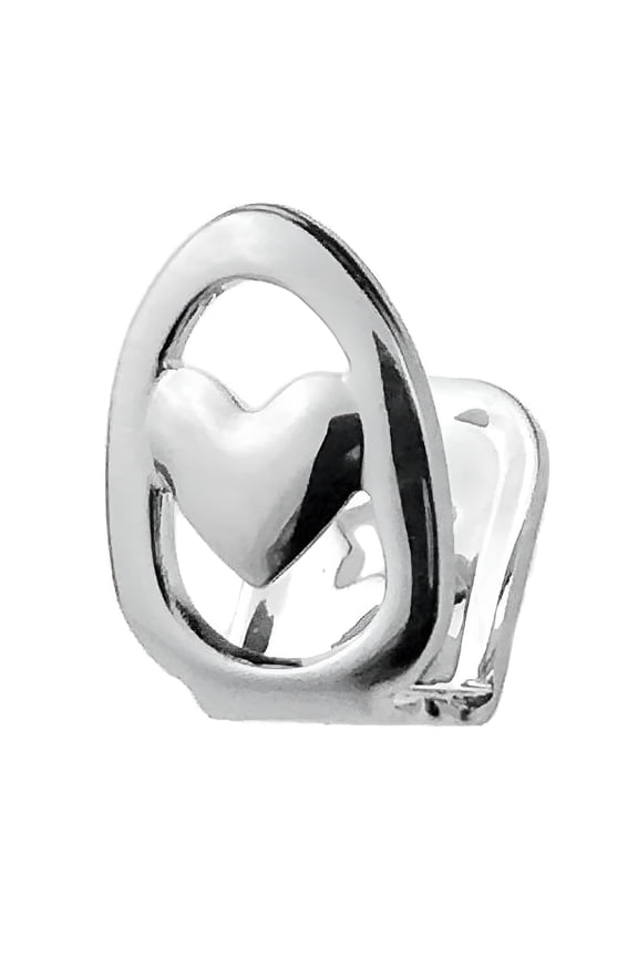 2026 New Open Face Heart Teeth Grillz Cap Silver Tone One Single Tooth for Party, Cosplay, Concert, Fashion