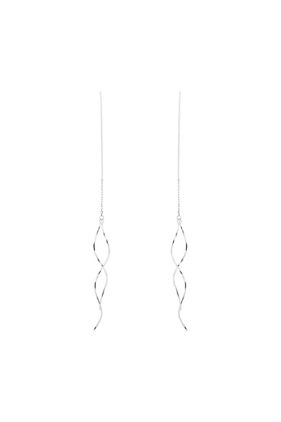 2026 New A Pair of Spiral Long Wire Earrings Tassel Through the Ear Temperament Earrings for Party, Casual, Gift for Women Heart Earrings S Leaf Earrings Large Thin Hoop Earrings
