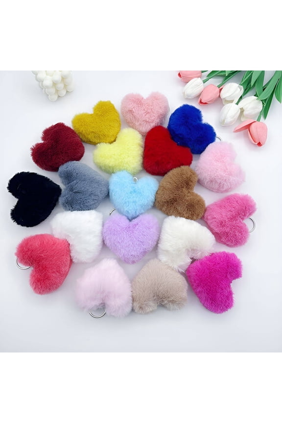2026 New Plush Keychain Imitation Fur Funny Keychain Soft Texture Heart Keychains Red Style2 for Keys Handbags Backpacks Bags Daily Use Gifts Accessories