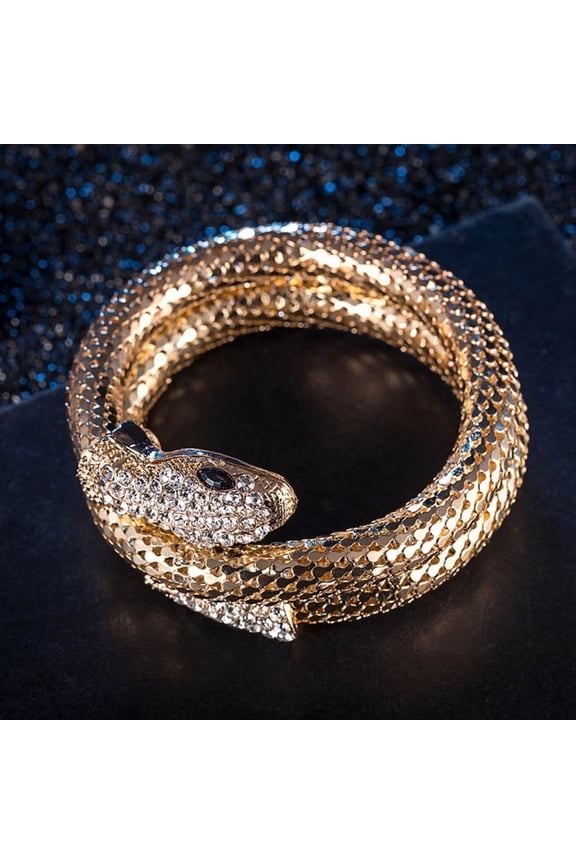 2026 New Popular Punk Gold Color Snake Bangle Retro Club Snake Spiral Bracelet Upper Arm Cuff Armlet Armband Bangle Jewelry Gifts