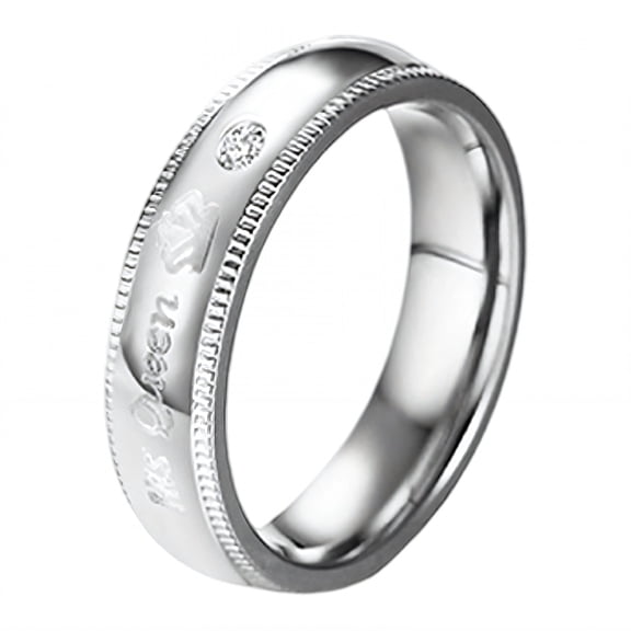 DESIGNICE 2026 New Promise Rings for Couples for Engagement Wedding Anniversary Color Maintaining Wedding Bands for Couples Curved Finger Fit Couples Rings Whitegold2 Plated