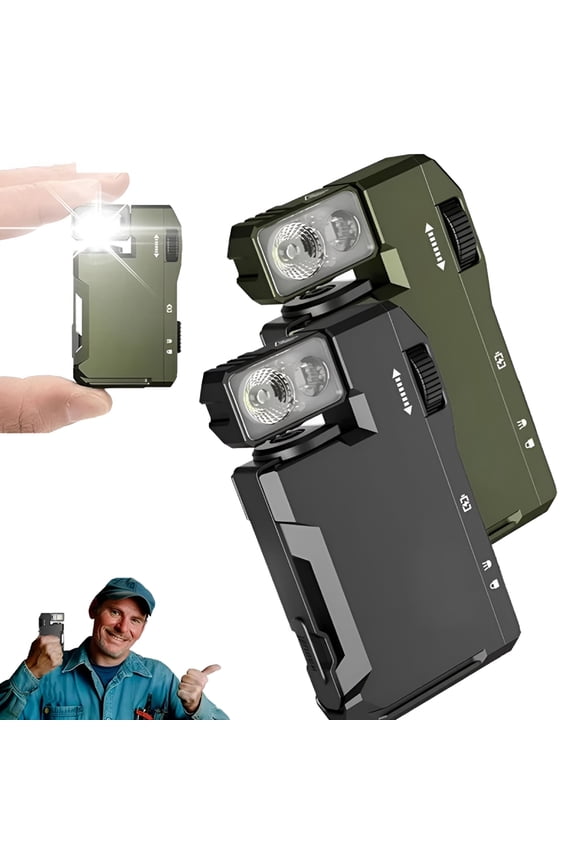 2026 New Rechargeable Edc Flashlight,New Mini Flashlight,3 Modes 400 Lumens Edc Flashlight with Rgb,180 Rotation,Dual Light,Petite Flat Keychain Flashlight for Camping&Emergency