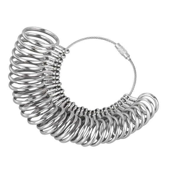 DESIGNICE 2026 New Ring Sizer Measuring Tool, Metal Ring Sizer for Us Standard 0-15 Size, Jewelry Measuring Finger Sizer Tool for Home, Store, Craft, Gift - Silver