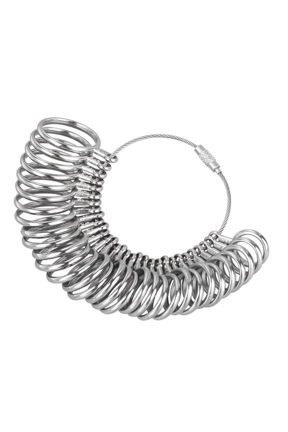 2026 New Ring Sizer Measuring Tool, Metal Ring Sizer for Us Standard 0-15 Size, Jewelry Measuring Finger Sizer Tool for Home, Store, Craft, Gift - Silver