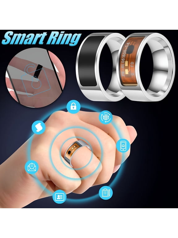 2026 New Rings for Women Nfc Mobile Phone Smart Stainless Steel Wireless Radio Frequency Communication Water Resistance Jewelry Gifts for Her Brown