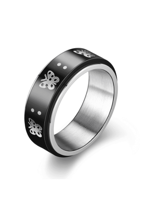 2026 New Rings for Women,Stress-Relieving Stainless Steel Rings for Anxiety,Sleek Fidget Ring for Any Occasion,Customizable Thumb Ring for Personal Flair,Butterfly 11
