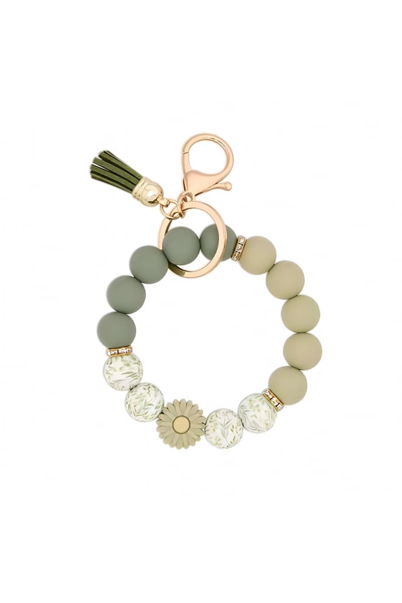 2026 New Silicone Beaded Keychain Wristlet Key Ring Bracelet Cute Car Key Chain Holder for Women Girls, Handbags, Backpacks, Gifts, Daily Use, Fashion Accessories, Party Favors