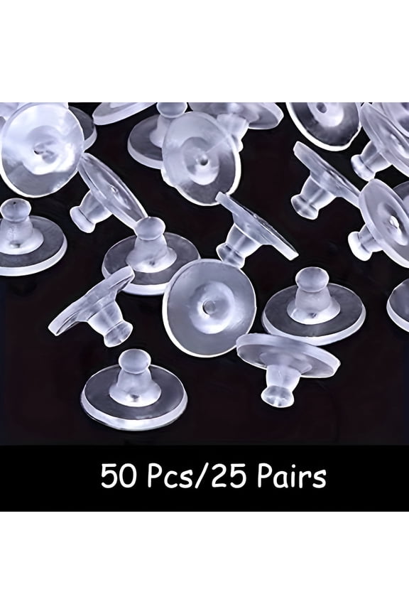 2026 New Silicone Hook Earring Backs,Transparent Rubber Safety Stoppers,Suitable for Drop Earrings,Soft Clip Earring Pin Backs Replacement,Earring Backs and Backs