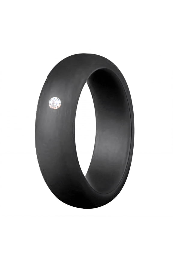 2026 New Silicone Rings for Her,Skin-Hugging Design Silicone Rings,Elastic Form Silicone Wedding Band,For Engagement,Party,Fitness,Black